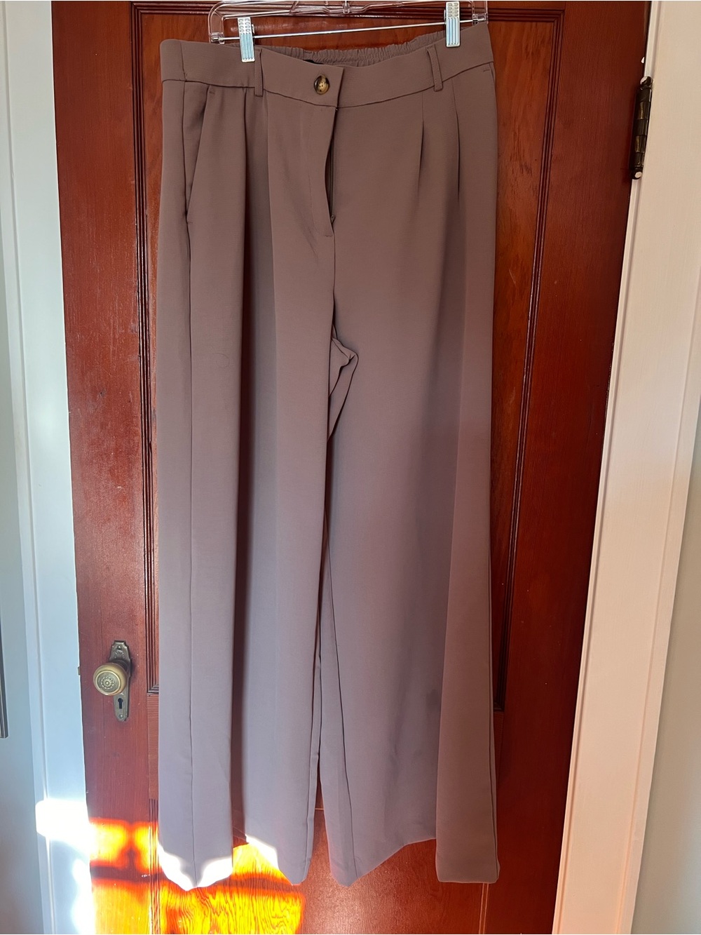 Loft Versa Palazzo Taupe Wide-Leg Pants 14T
